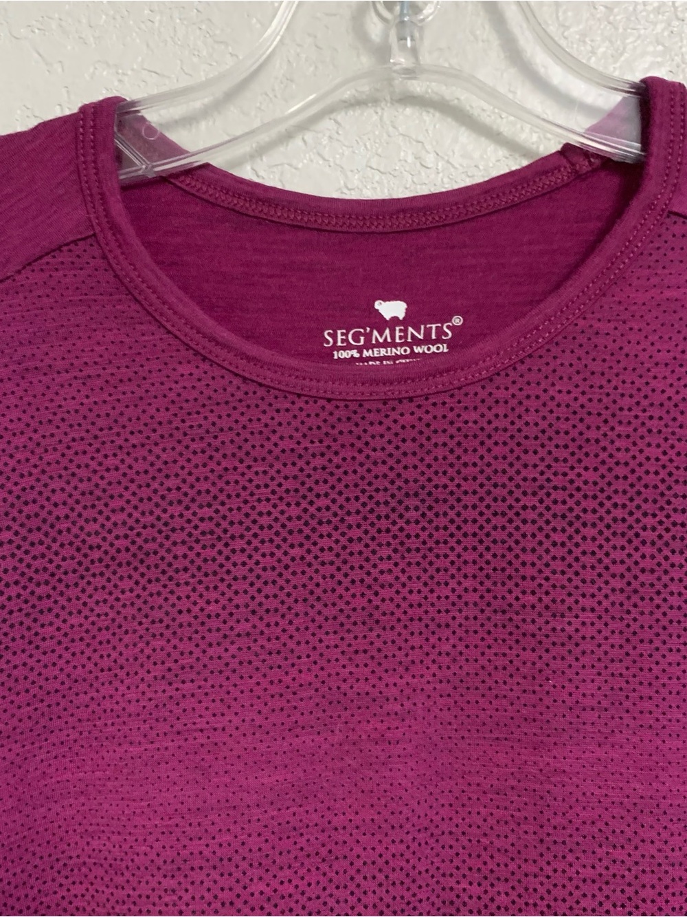 Segments Tee Top Womens M Merino Wool Base Layer Print Long Sleeve Crew Magenta - Picture 3 of 16